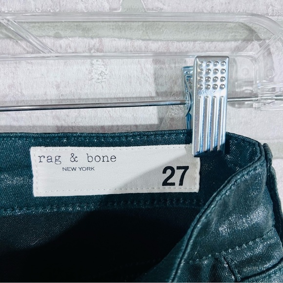 Rag & Bone Casey High Rise Ankle Flare Jeans in Coated Pine Grove Size 27 - Picture 10 of 12